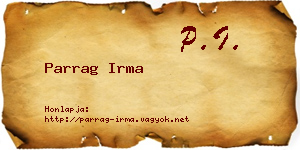 Parrag Irma névjegykártya